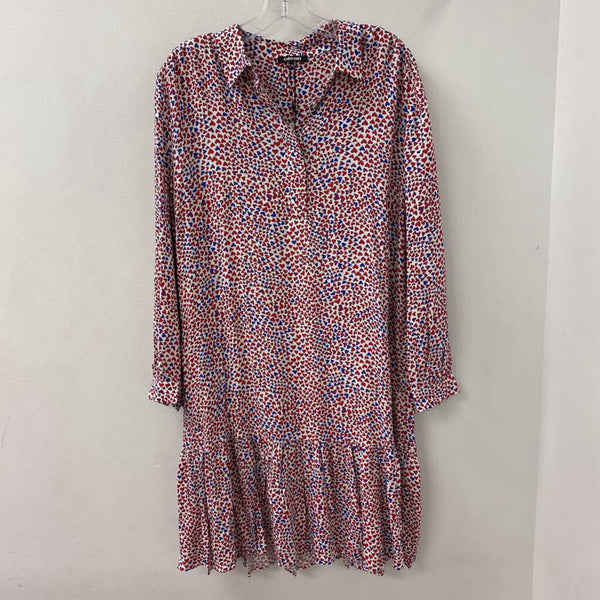 OLSEN WOMEN'S DRESS red purple blue mix 12