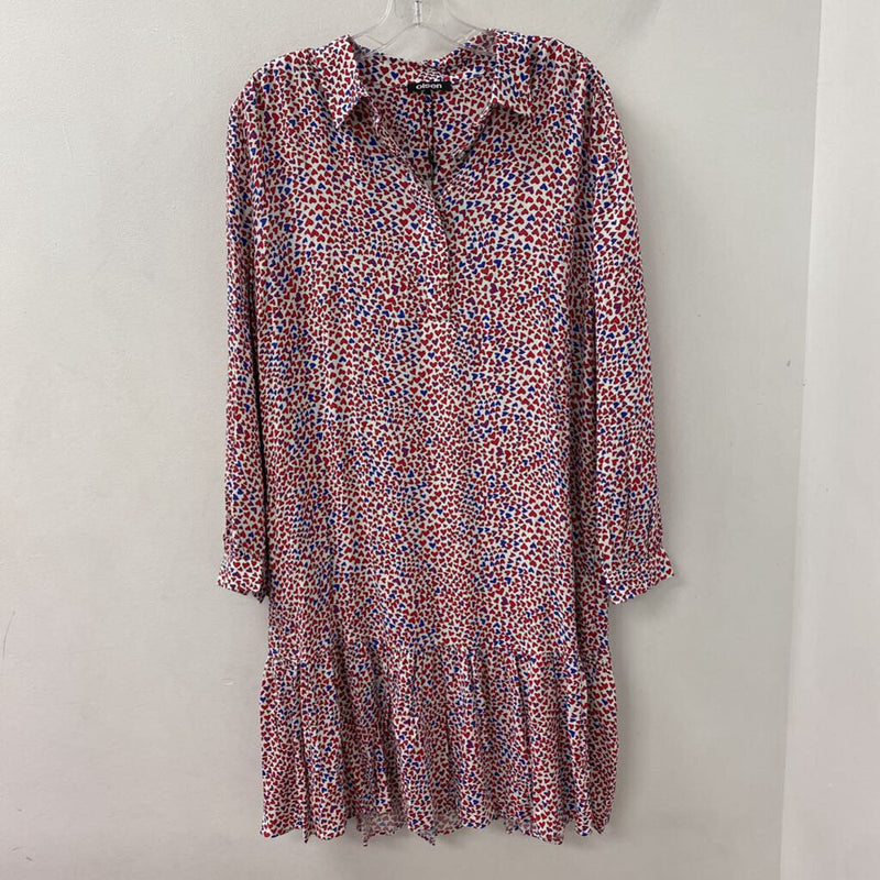 OLSEN WOMEN'S DRESS red purple blue mix 12