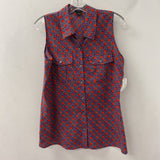 ANN TAYLOR WOMEN'S TOP purple red mix M