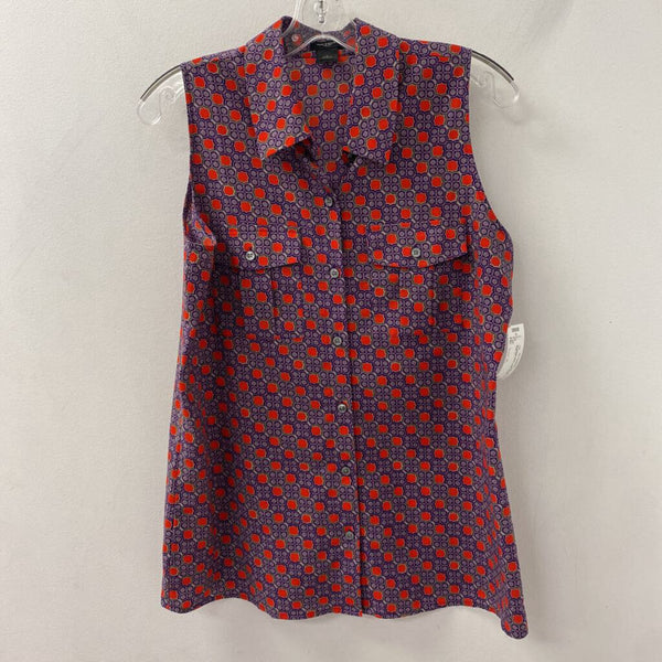 ANN TAYLOR WOMEN'S TOP purple red mix M