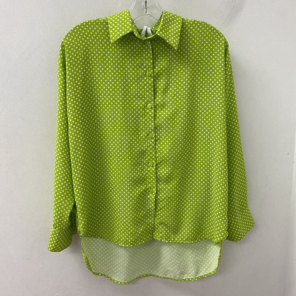 IMPERIAL WOMEN'S BLOUSE/SHIRT lime white S
