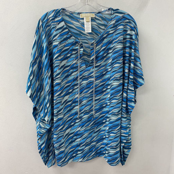 MICHAEL/Michael Kors WOMEN'S PONCHO/CAPE white blue turquoise S/M