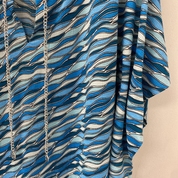 MICHAEL/Michael Kors WOMEN'S PONCHO/CAPE white blue turquoise S/M