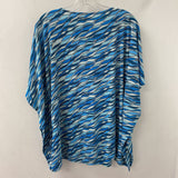 MICHAEL/Michael Kors WOMEN'S PONCHO/CAPE white blue turquoise S/M