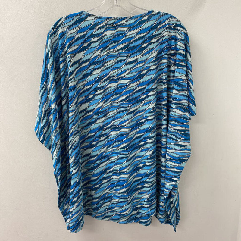 MICHAEL/Michael Kors WOMEN'S PONCHO/CAPE white blue turquoise S/M