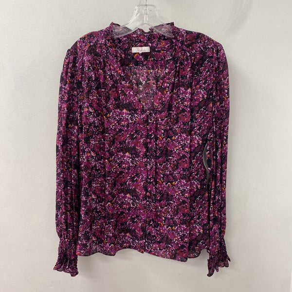 PARKER WOMEN'S BLOUSE/SHIRT purple black mix L
