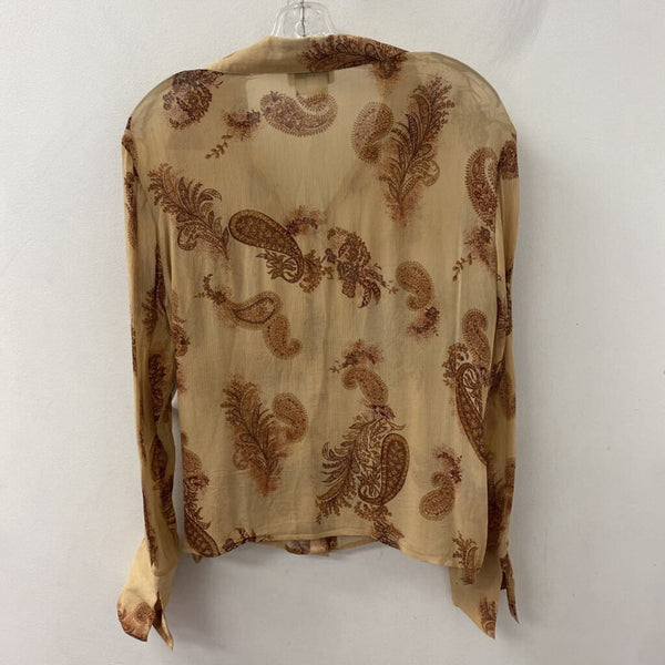PULI WOMEN'S BLOUSE/SHIRT tan brown mix 14
