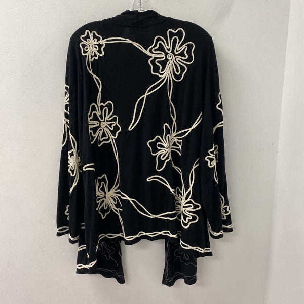 WOMEN'S CARDIGAN black cream mix 2X
