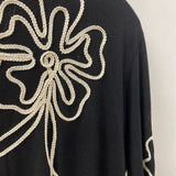 WOMEN'S CARDIGAN black cream mix 2X