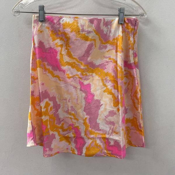 PIECES WOMEN'S SKIRT pink orange mix M