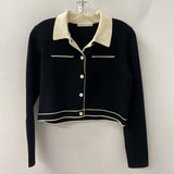 OAK + FORT WOMEN'S CARDIGAN black ivory XS