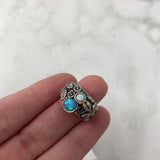925 WOMEN'S RING silver blue 8