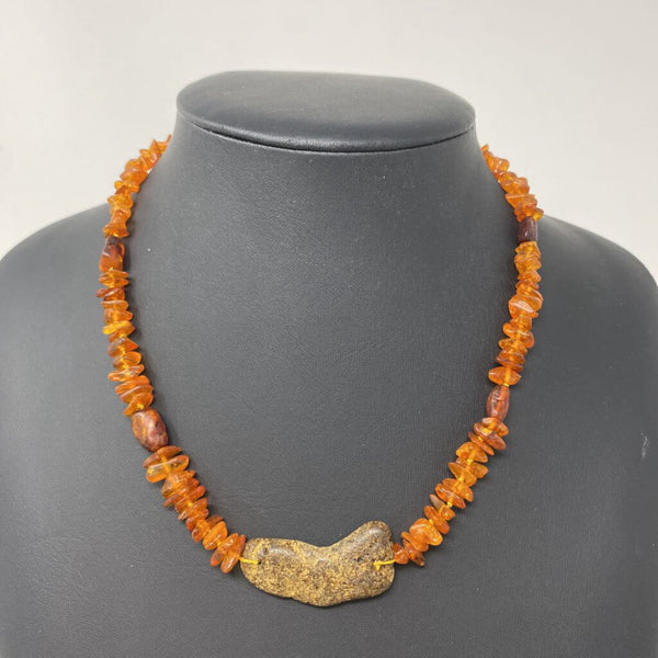 WOMEN'S NECKLACE brown amber