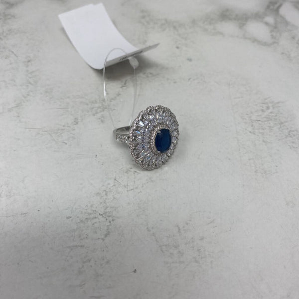925 WOMEN'S RING clear blue 9