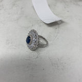 925 WOMEN'S RING clear blue 9