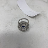 925 WOMEN'S RING clear blue 9