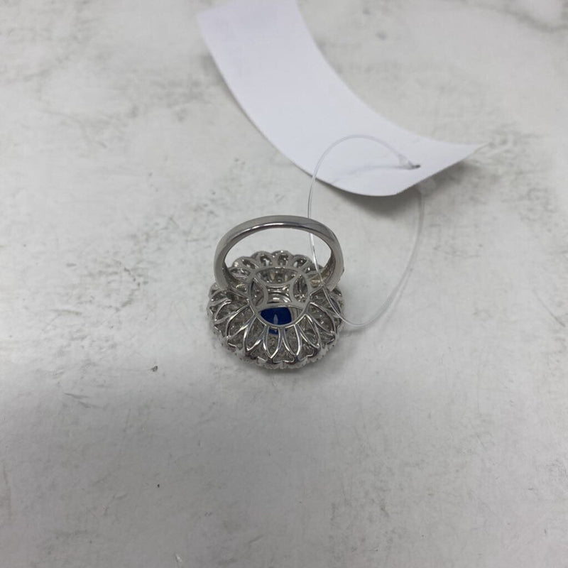 925 WOMEN'S RING clear blue 9