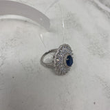 925 WOMEN'S RING clear blue 9