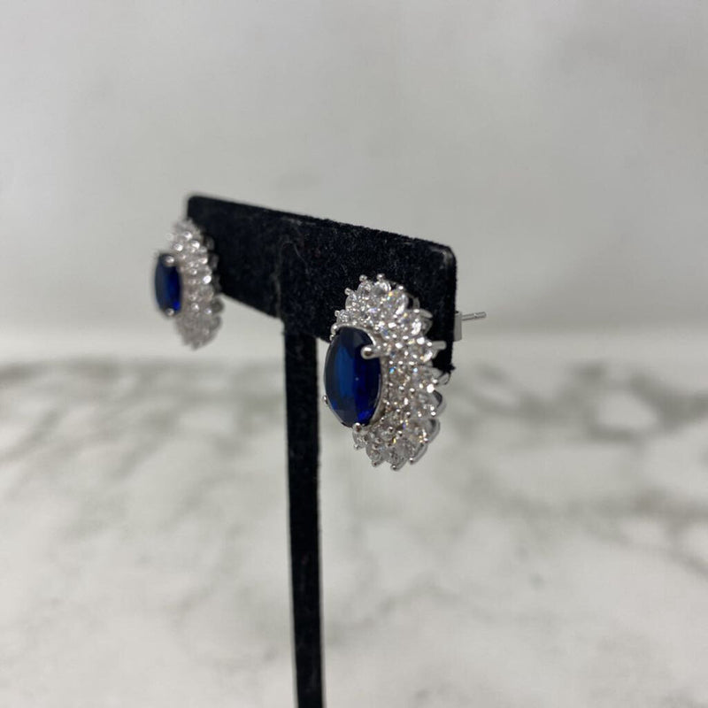 925 WOMEN'S EARRINGS clear blue