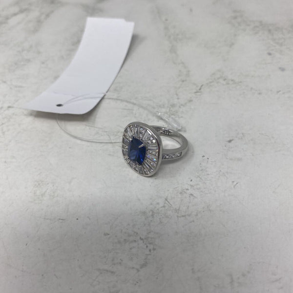 925 WOMEN'S RING clear blue 7
