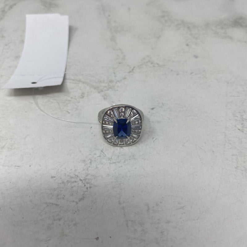 925 WOMEN'S RING clear blue 7