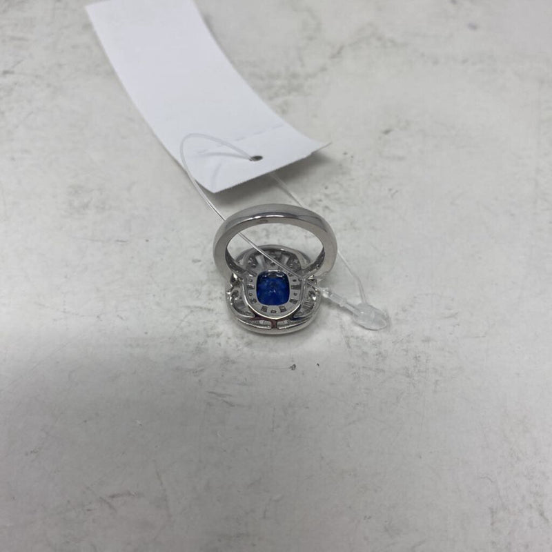 925 WOMEN'S RING clear blue 7