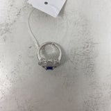 925 WOMEN'S RING silver blue 8