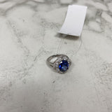 925 WOMEN'S RING clear blue 9