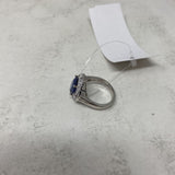 925 WOMEN'S RING clear blue 9