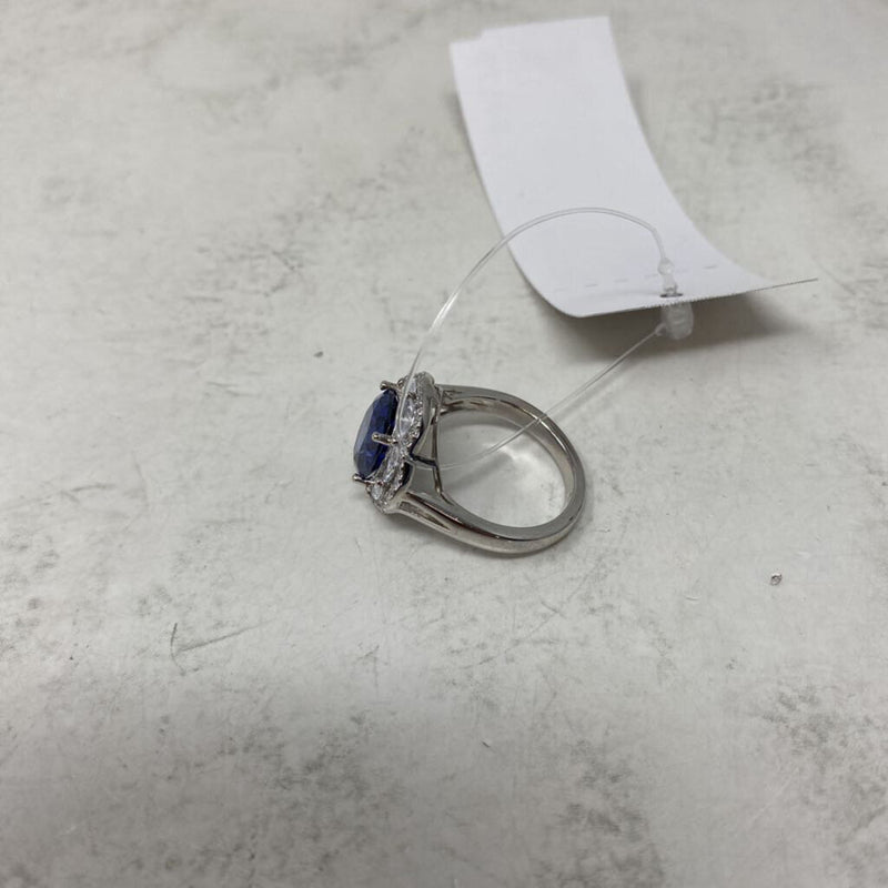 925 WOMEN'S RING clear blue 9