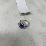 925 WOMEN'S RING clear blue 9