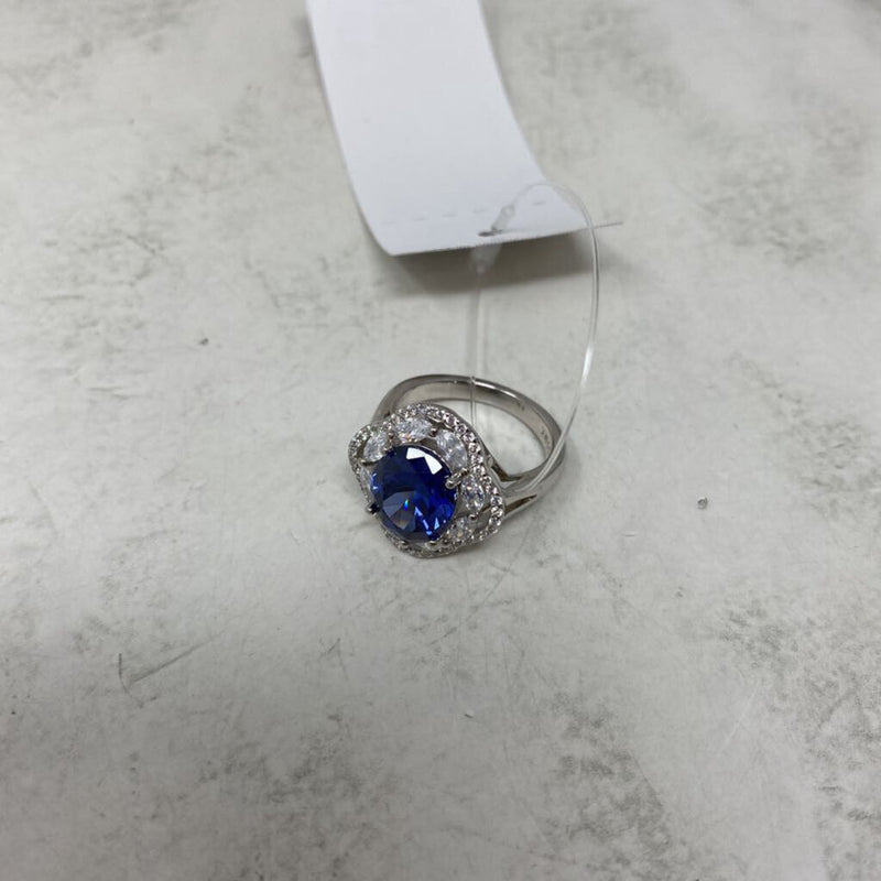 925 WOMEN'S RING clear blue 9