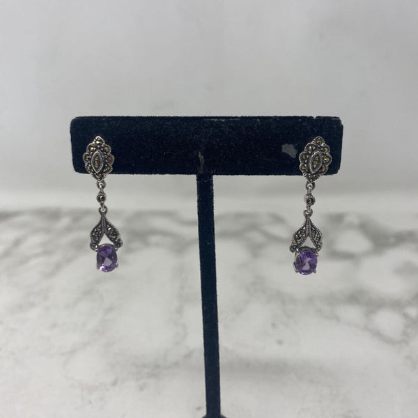 925 WOMEN'S EARRINGS purple silver