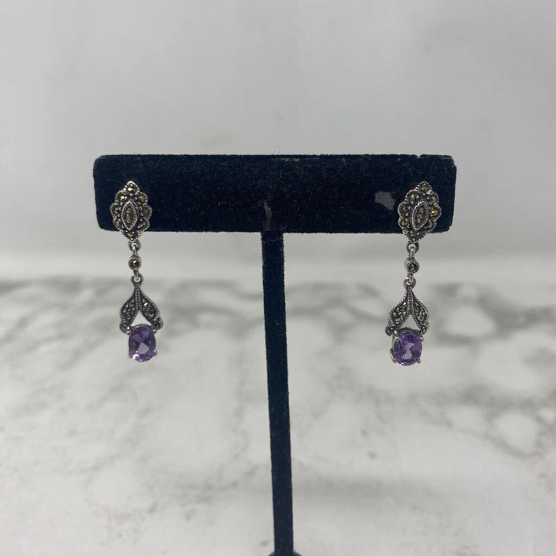 925 WOMEN'S EARRINGS purple silver