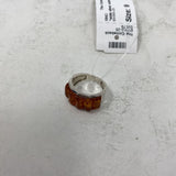 925 WOMEN'S RING silver amber 9