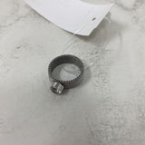 WOMEN'S RING silver clear 8.5