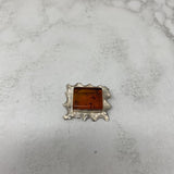 WOMEN'S BROOCH silver amber