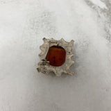 WOMEN'S BROOCH silver amber