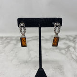WOMEN'S EARRINGS silver amber
