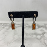 WOMEN'S EARRINGS silver amber