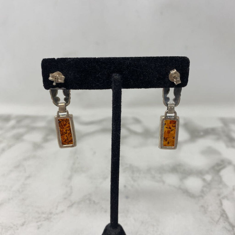 WOMEN'S EARRINGS silver amber