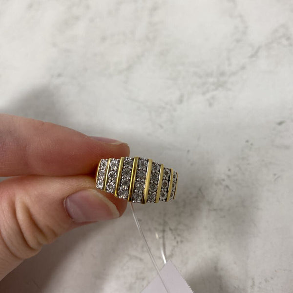 925 WOMEN'S RING gold clear 7