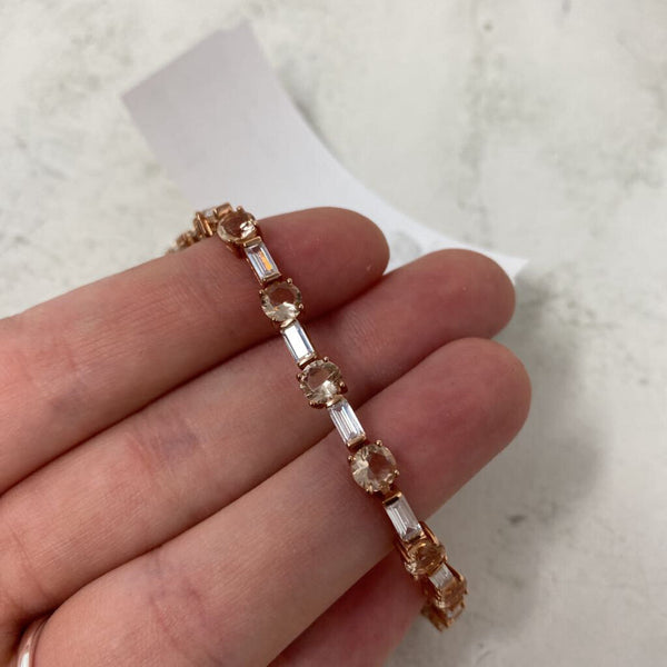 925 WOMEN'S BRACELET pink clear rose gold