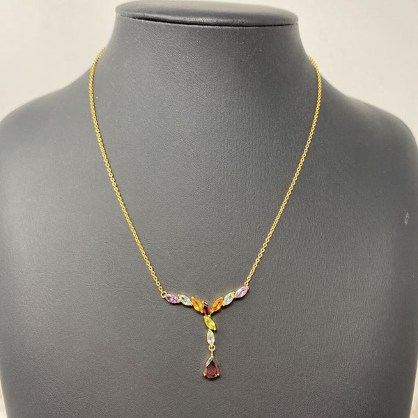 925 WOMEN'S NECKLACE gold multi