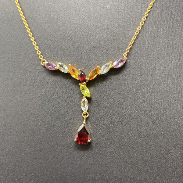 925 WOMEN'S NECKLACE gold multi