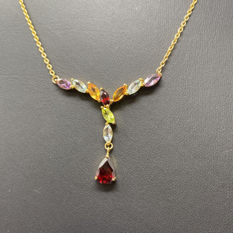 925 WOMEN'S NECKLACE gold multi