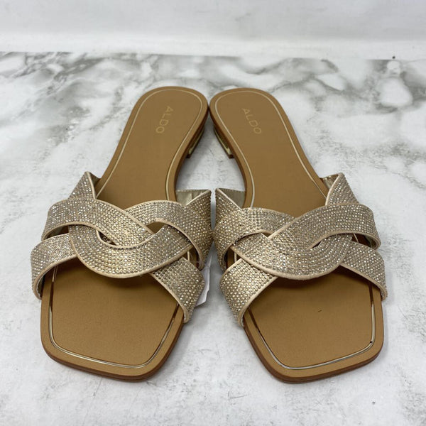 ALDO WOMEN'S SANDALS beige silver 8