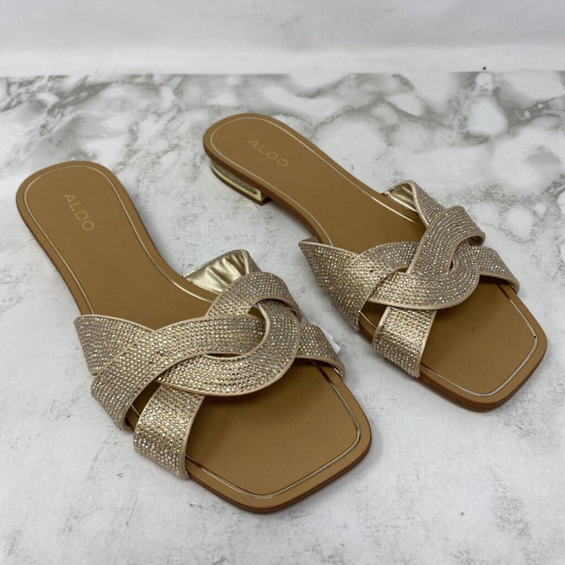 ALDO WOMEN'S SANDALS beige silver 8