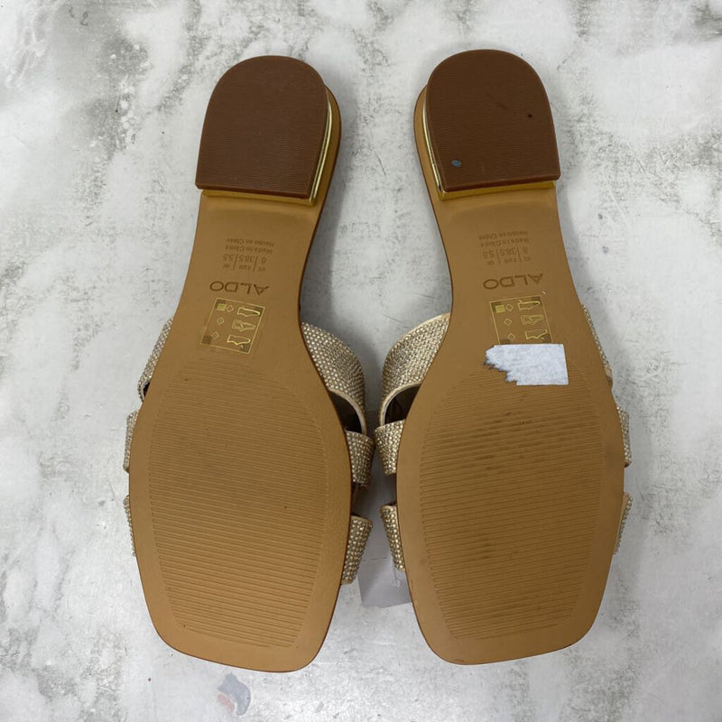 ALDO WOMEN'S SANDALS beige silver 8