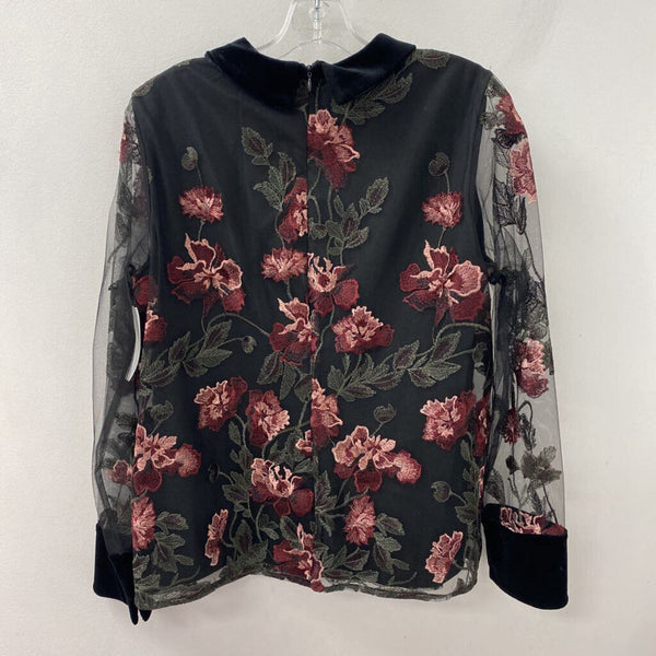 IVANKA TRUMP WOMEN'S BLOUSE/SHIRT black floral M